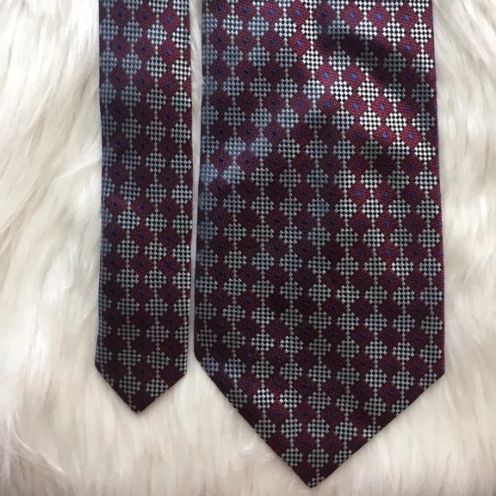 Laurent Cerrer Tie Maroon Gray Navy